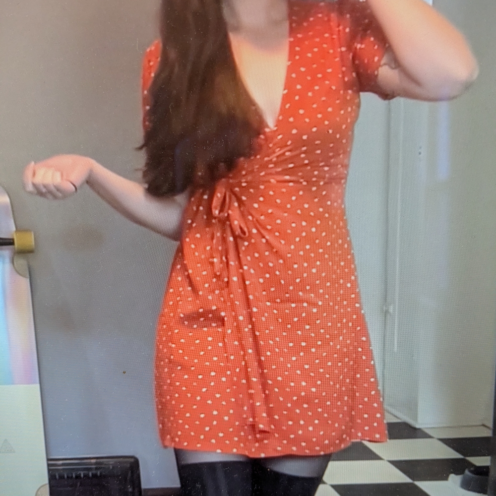 Rachel Red Polka Dot Mini Dress